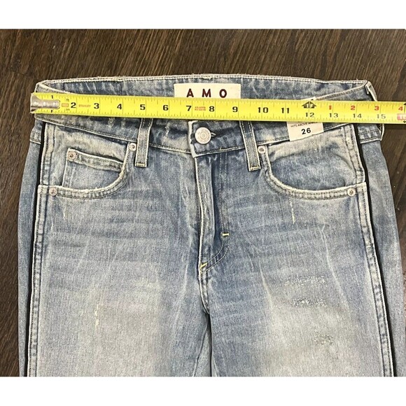 AMO Twist Jeans Women’s 26 Slim Fit Midrise Crop Ankle Piping Sweet Cheeks NWOT - Picture 8 of 10